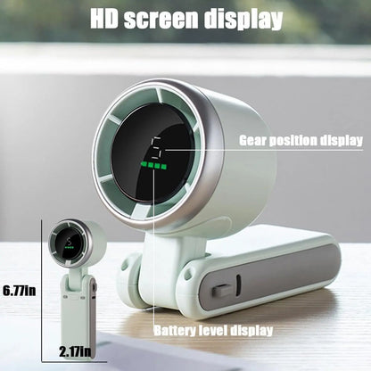 🔥Portable Handheld Turbo Fan, 5 Gear Wind, Battery Operated, Up to 12 Working Hours, 3 IN 1 Hand Fan for Outdoor Activities, Travel, Beach