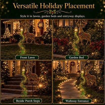 🎀🎄🔥New arrivals- Light-Up Reindeer Lawn Stake, Festive Outdoor Christmas Decor