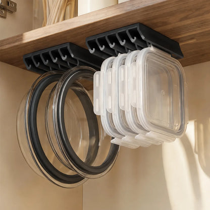 🍱5-Slot Food Container Lid Organizer – 2-Pack