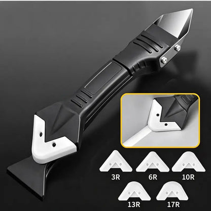 Multifunctional Caulk Remover Tool, Silicone Sealant Scraper, Caulk Finishing Tool Kit, Glass Glue Shovel for Bathroom Window Tile, Sealant Removal & Smoothing Tool