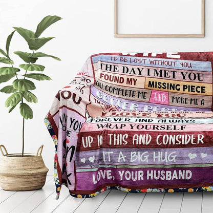 💝Husband’s Love: The Ultimate Cozy Blanket Gift for Wife