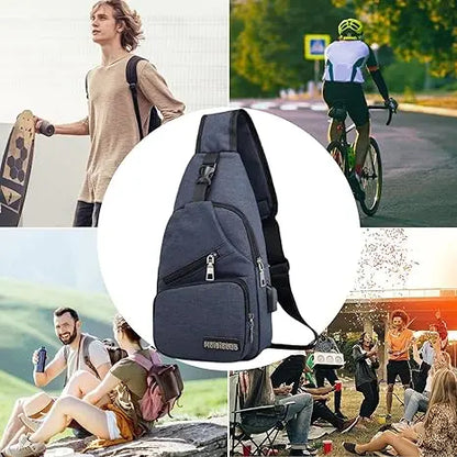 Men's Waterproof Oxford Sling Chest Bag for Travel & Daily Use