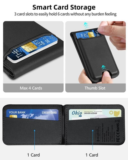 for Magsafe Wallet, Works with , Strongest Magnetic Wallet for Phone 16 15/14/13/12 promax plus Series, for Phone Wallet with Adjustable Stand, Wallet Tracker, 4 Cards Holder, Vegan Leather