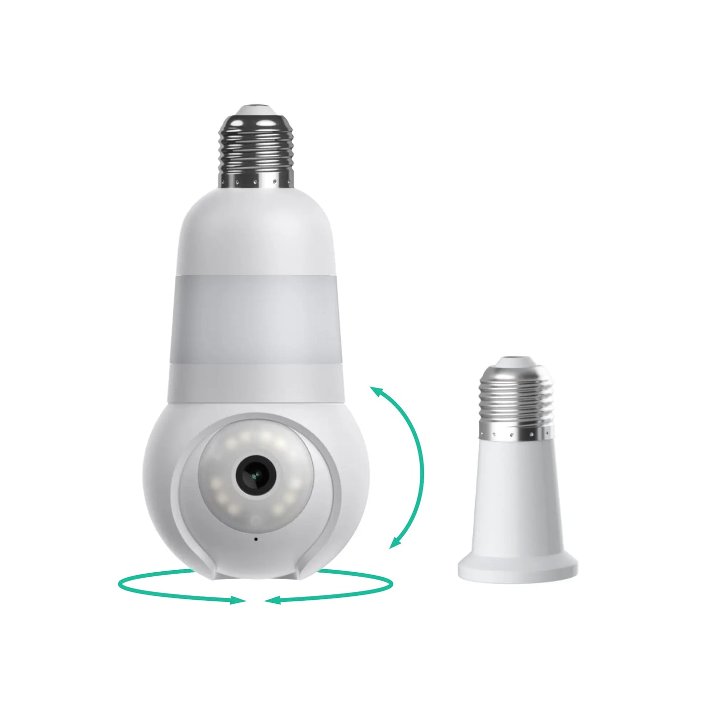 Luna Light Bulb Security Cam -2K 2.4GHz/5GHz WiFi, Indoor Outdoor Surveillance Monitoring Camera for Home, 360° Pan/Tilt, Color Night Vision, Built-In LED & Spotlight, Easy Installation
