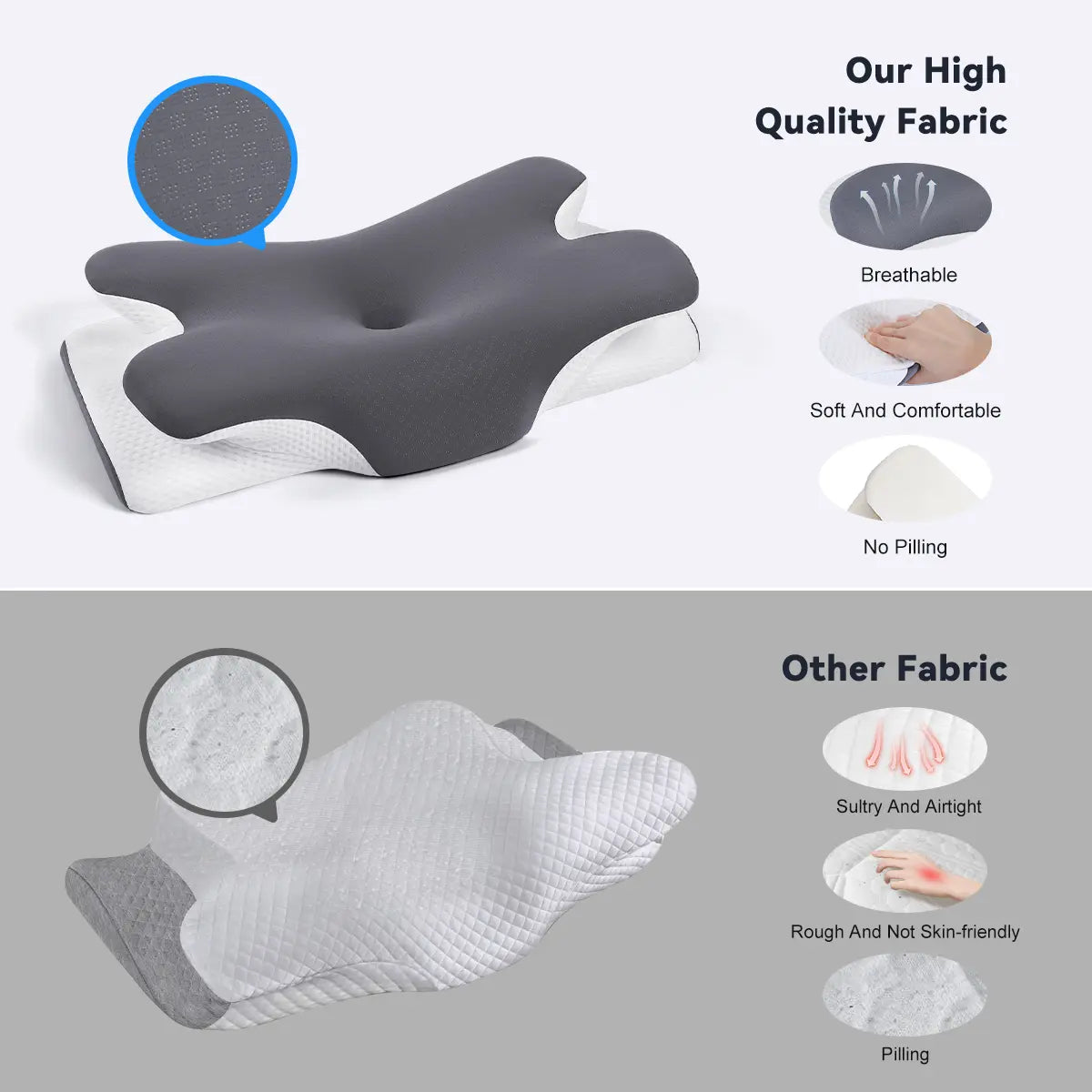 VIPfree Adjustable Ergonomic Memory Foam Neck Pillow