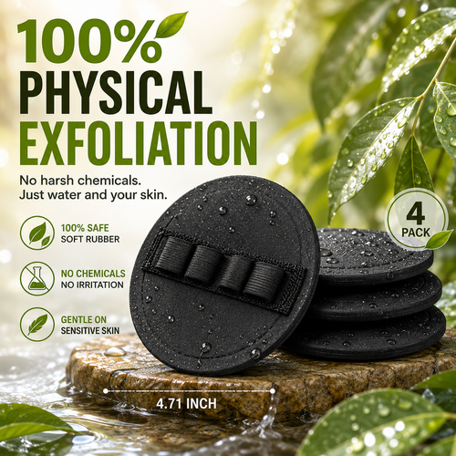 🧤 4-PackSoft🧤 Rubber Shower Scrubber for Gentle Exfoliation & Deep Cleansing
