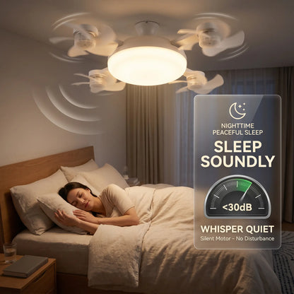 🌀New E27 Socket Ceiling Fan Light – 2‑in‑1 Silent LED Fan with Remote Control, Energy‑Saving Cooling & Lighting Combo for Home Bedroom