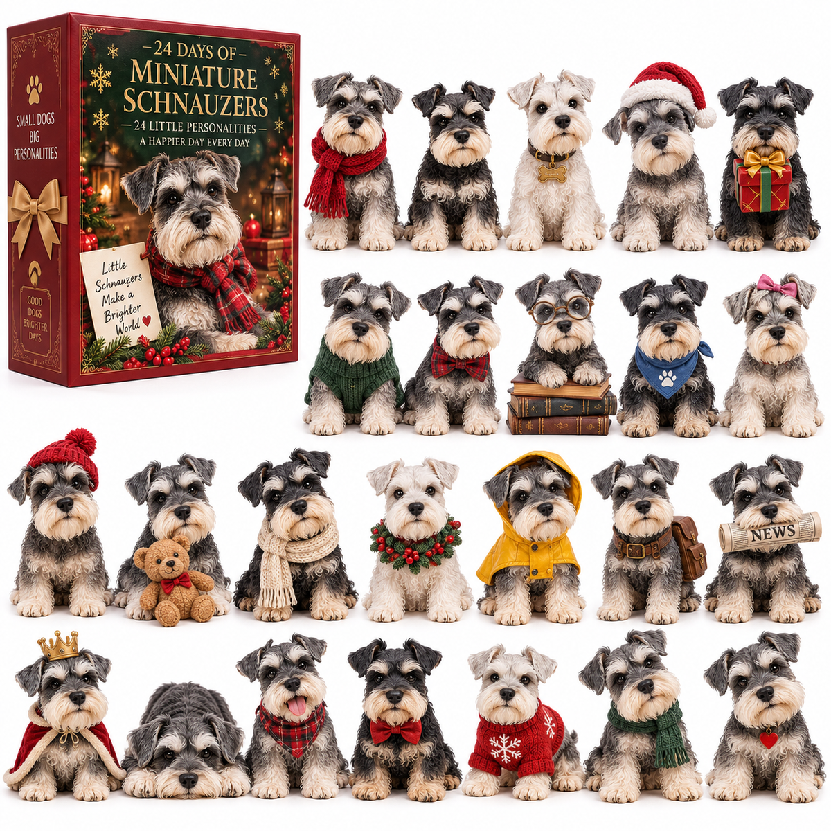 🐶 24 Days of Miniature Schnauzers – Unwrap a Little Happiness Daily 🎅