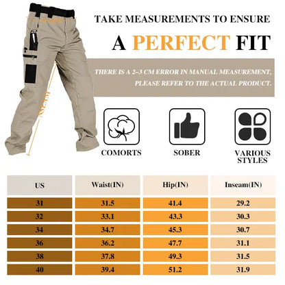 🔥Men's Solid Color Waterproof Tactical Work Pants
