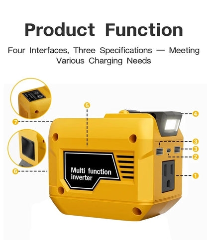 ⚡250W Portable Power Converter – Use Your Tool Battery as 220V AC Power