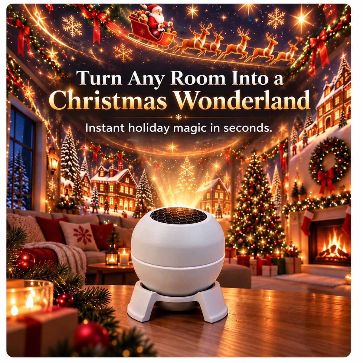 🦌Turn Any Room Into a Christmas Wonderland – Holiday Projection Night Light