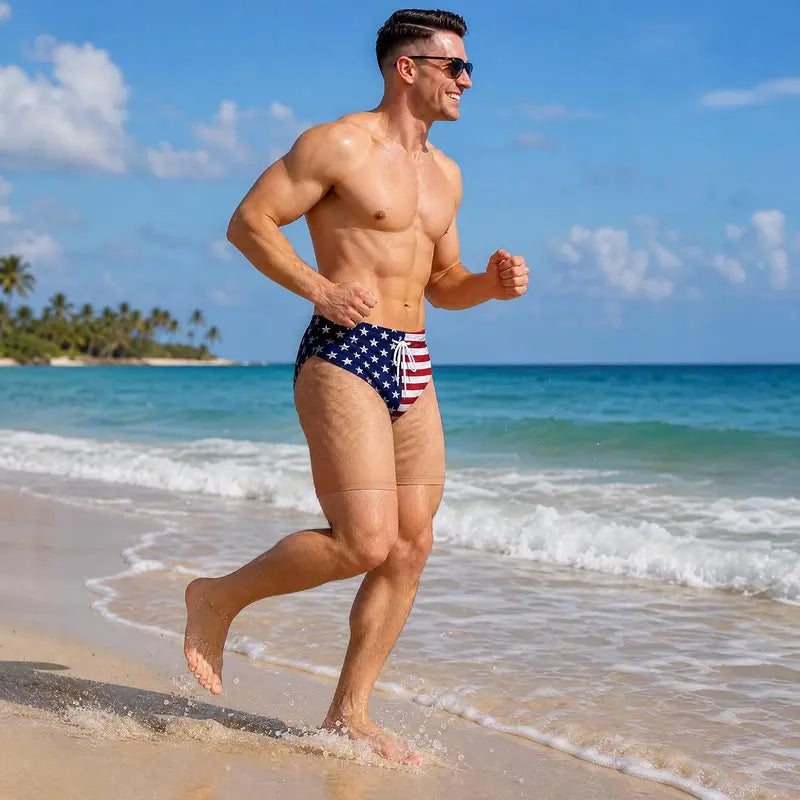 🔥Summer Hot Sale Promotion-49% OFF🌞-Funny Patriotic Men Swim Trunks