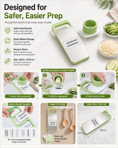 6-in-1 Vegetable Slicer with 6 Blades