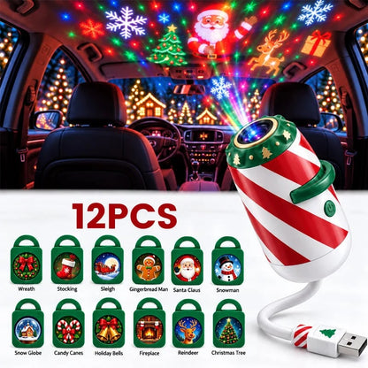 🎄 Merry Ride Christmas Car Projector Light – 5D Festive Projection Effect