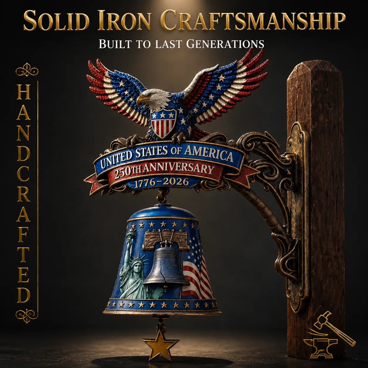 USA 250th Anniversary Patriotic Wall Bell | ✨ 50% OFF