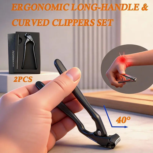 Black Curved Nail Clipper✂️  – Ergonomic & Easy for Seniors 🖤