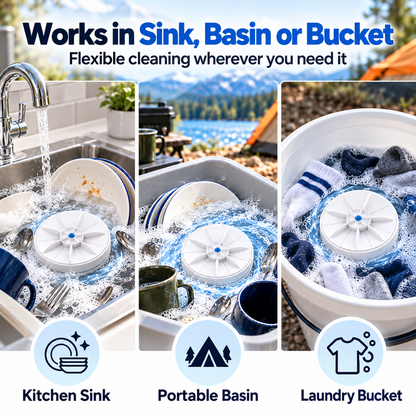 💦Smart Portable Washer – App-Controlled Dish & Laundry Cleaning Device