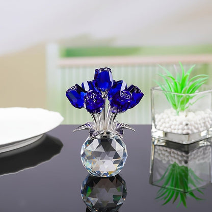💐Crystal Colorful Rose Flower Vase