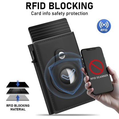 Portable Leather Smart Wallet RFID Blocking Slim Minimalist 6-9 Card Capacity ID Window Cash Slot Ultrathin Design for Everyday Carry