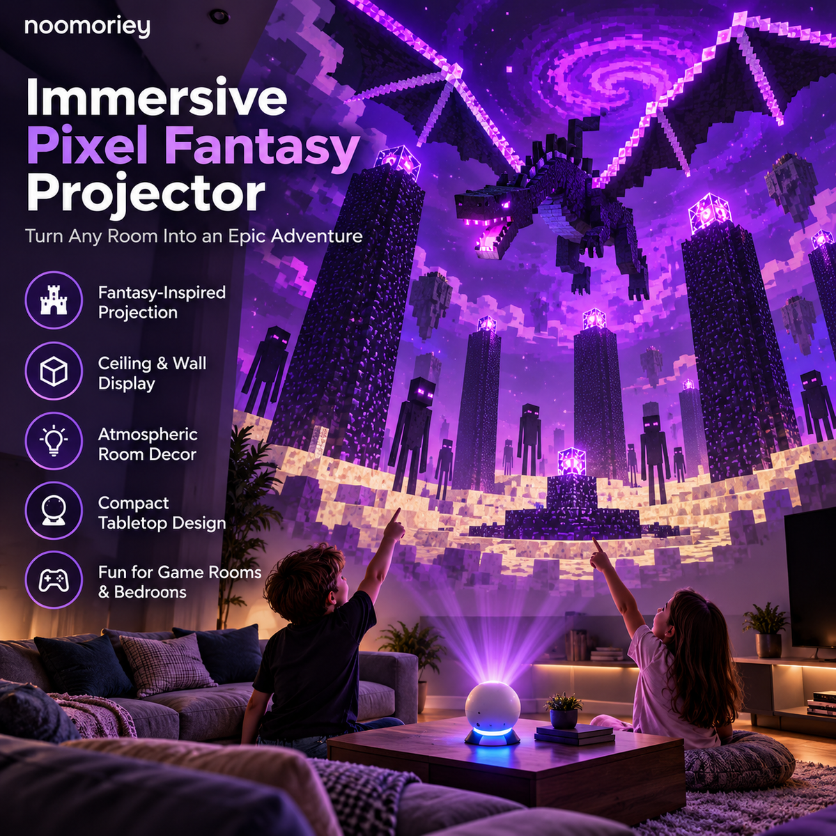 ✨ Gaming Room Pixel Projector – Fantasy Ambient Light Experience