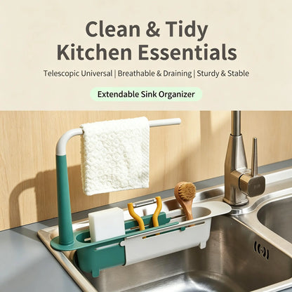 Expandable Sink Organizer Shelf – Waterproof Plastic Rack with No Mold Growth 🛁