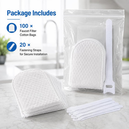 💧 50-Pack Faucet Filter Bags – Fine Cotton Fiber Tap Filters for Everyday Water Use