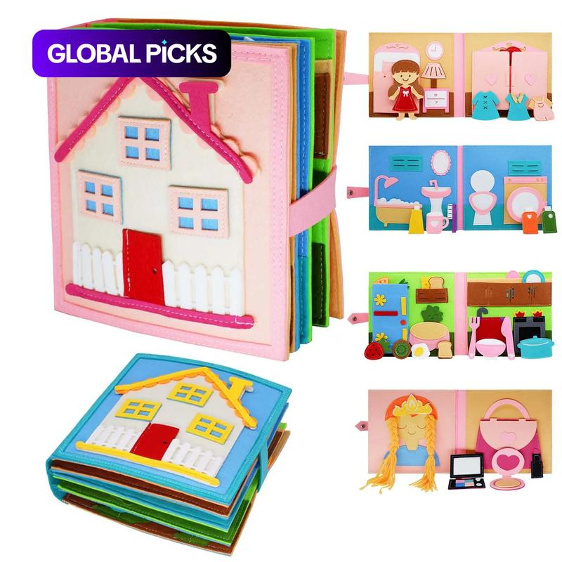 📚Felt Busy Book✨ – Soft Sensory Travel Toy with Learning Activities