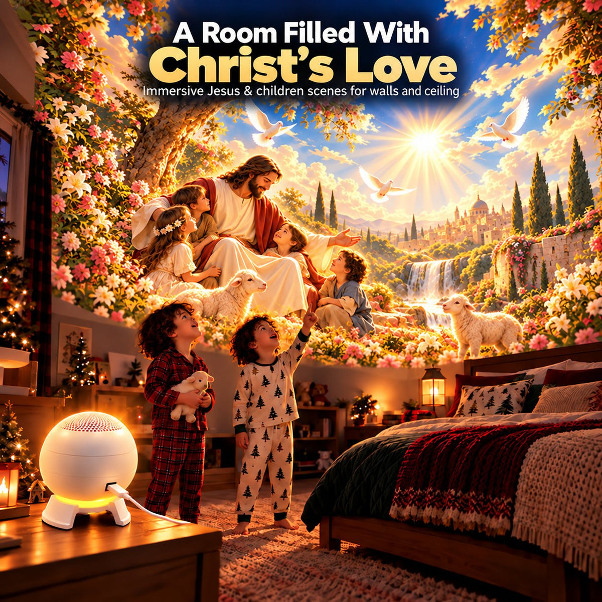 ✨ Last Day – 50% OFF!✨ Jesus Loves the Little Children 5D Projection Light✝️