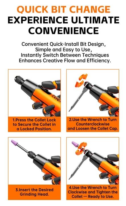 🔧 39-Piece USB-Powered Electric Rotary Tool Kit | Straight Polisher & Car Polisher & Electric Angle Grinder