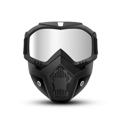A Full-face Goggle with Anti-fog High-definition Lenses, a Detachable and Adjustable Ski Mask, and a Comfortable Sponge Pad - Made of Plastic.