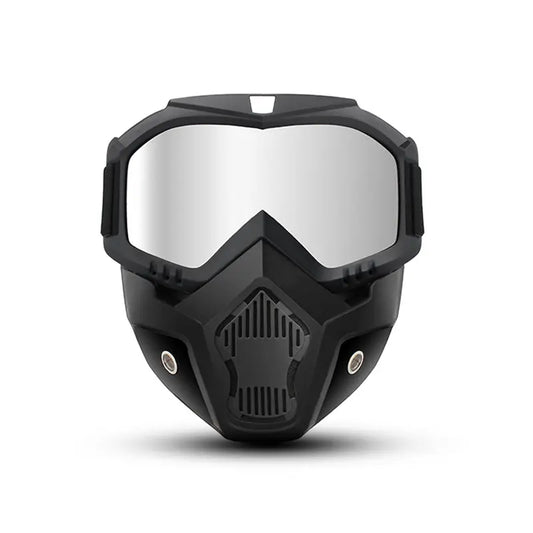 A Full-face Goggle with Anti-fog High-definition Lenses, a Detachable and Adjustable Ski Mask, and a Comfortable Sponge Pad - Made of Plastic.