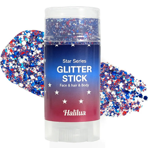 3-in-1 Patriotic Glow😍✨Red, White & Blue Glitter Body Stick