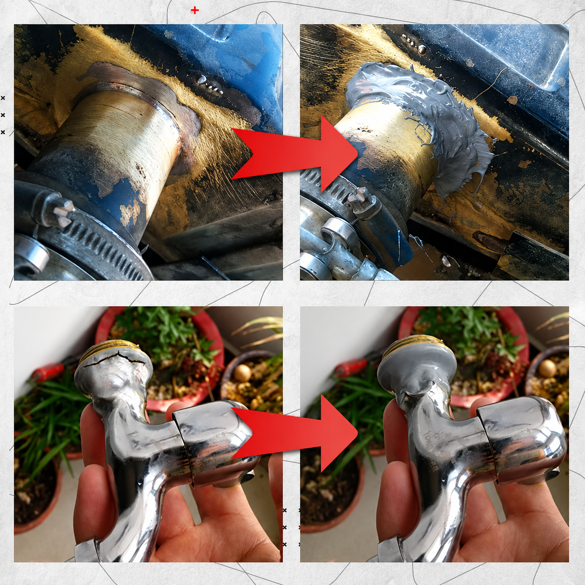 🔧 Heavy-Duty AB Metal Repair Glue – Fill Cracks, Holes & Damaged Metal