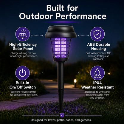 🔥Summer 50% OFF☀️ 2-in-1 Solar Bug Zapper – UV Mosquito Killer + Soft Pathway Light, Auto Dusk-to-Dawn, IP65