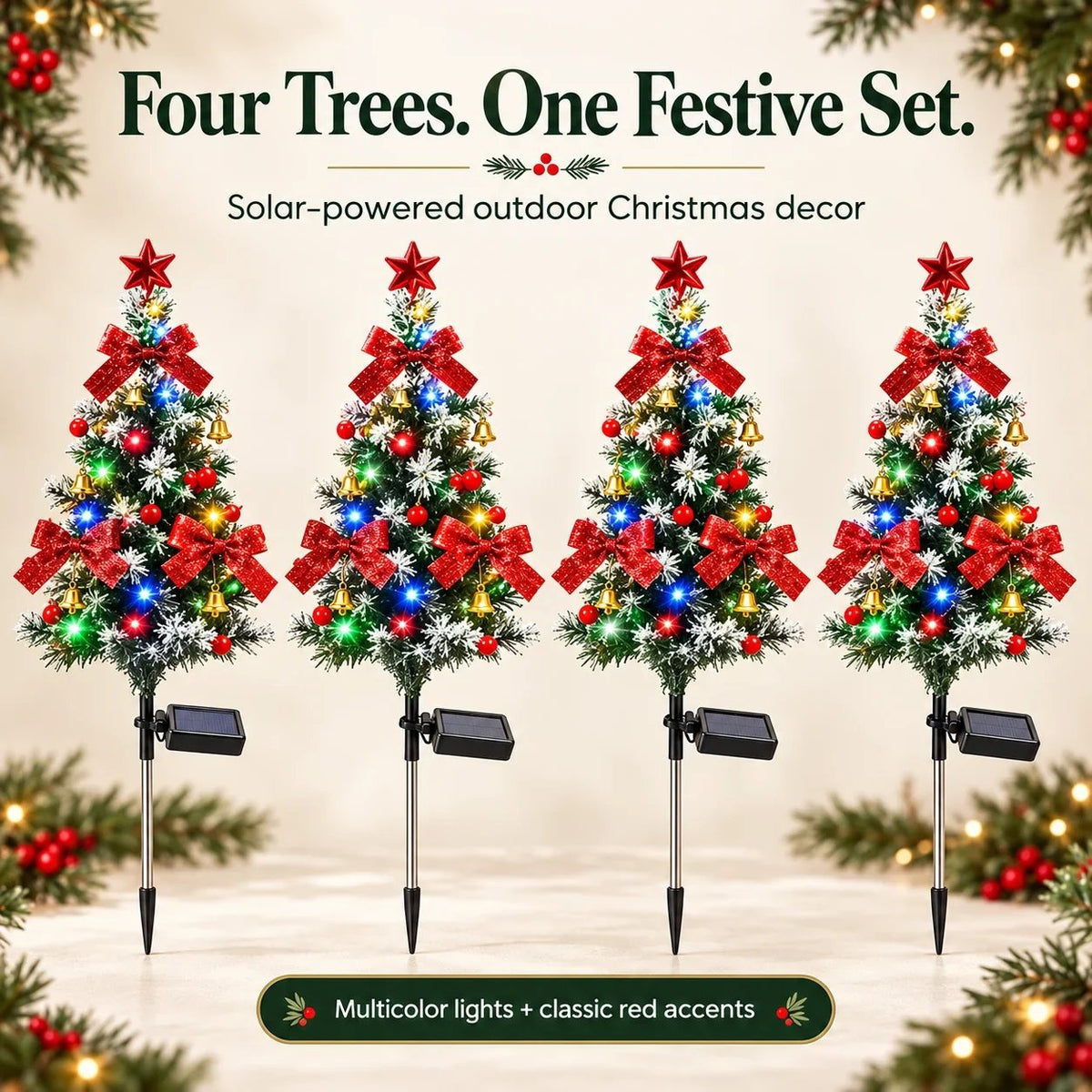 🎄 Solar Christmas Tree Lights –  DIY Outdoor Holiday Decor
