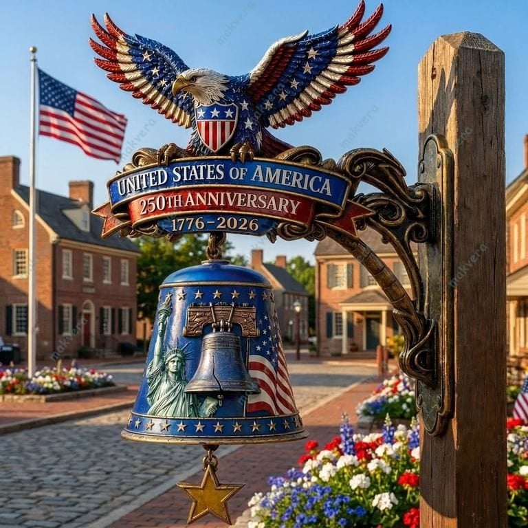 USA 250th Anniversary Patriotic Wall Bell | ✨ 50% OFF