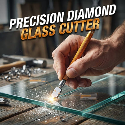 💎Diamond Glass Cutter – Professional, Alloy Handle, Roller Wheel