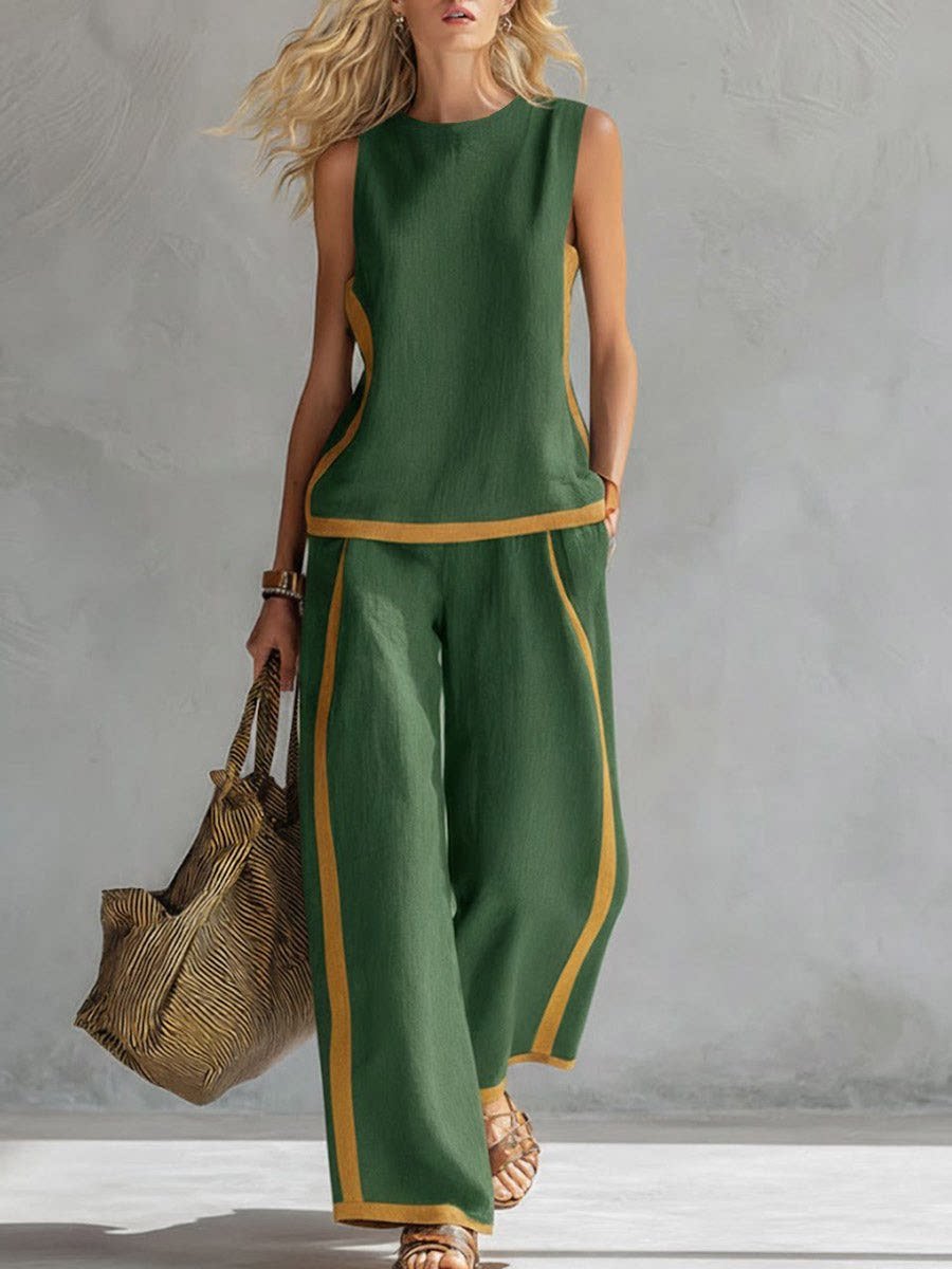 2026 Linen Blend Set | Color Block Comfort & Style ✨👚