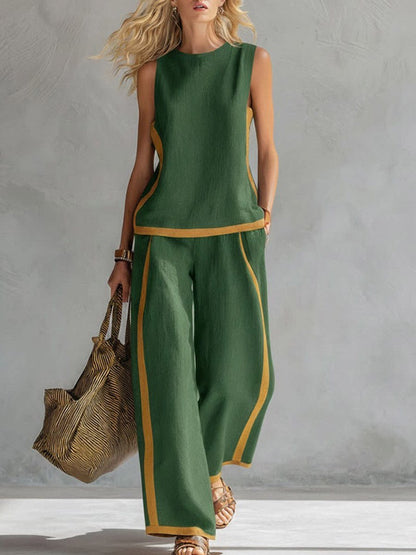 2026 Linen Blend Set | Color Block Comfort & Style ✨👚