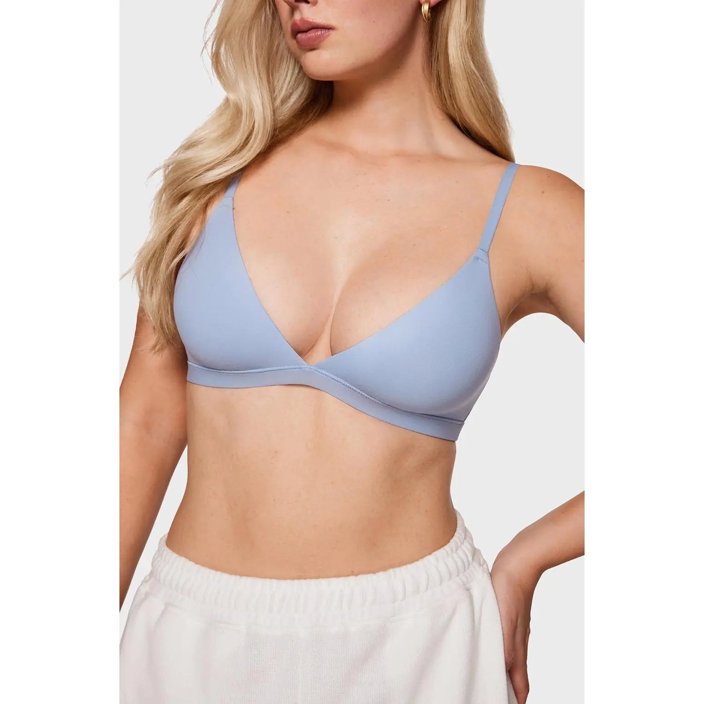 Women's Inbarely Triangle Bralette Plunge Unlined Seamless Bra No Underwire Sexy Comfortable Everyday