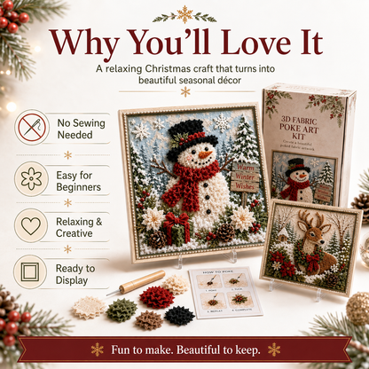 3D Fabric Poke Art Kit – Easy Christmas Craft Kit