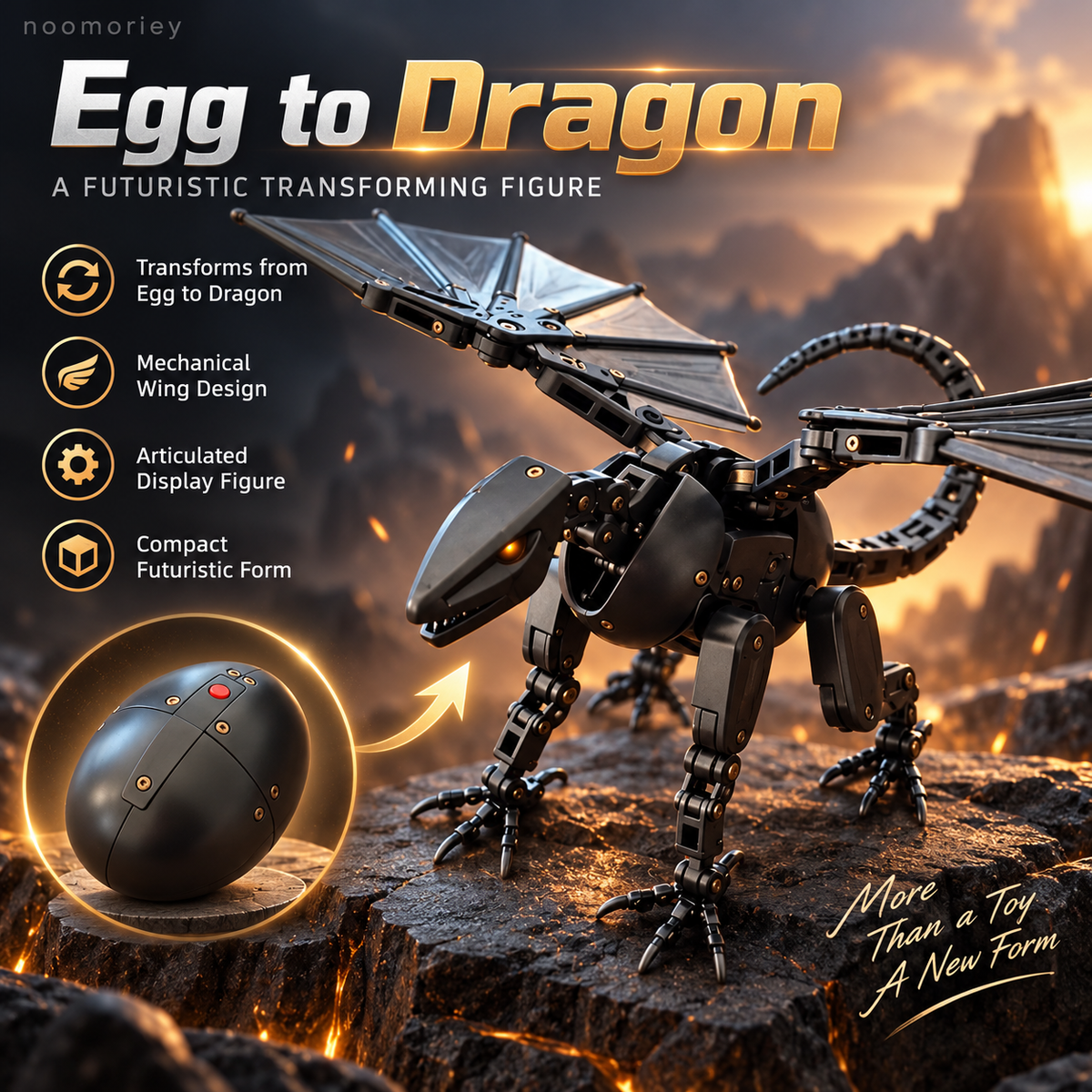⌛Last day 49% off-🥚🐉 DragonMorph – Egg to Dragon Transforming Mechanical Toy🔥