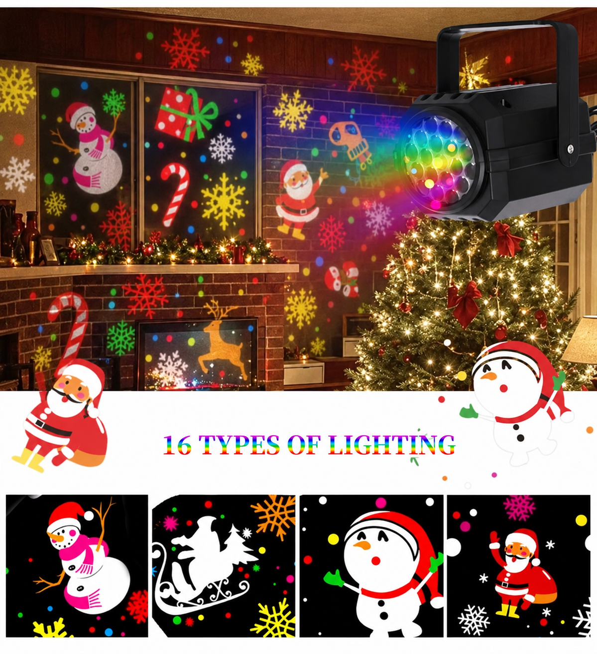 🎄🌟 Magical Christmas LED Projector – 16 Stunning Patterns to Light Up Your Holidays! ✨🎅