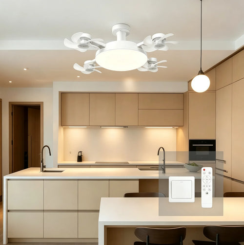 ✨2026 New E27 Socket Ceiling Fan Light - 2-in-1 Silent LED Fan with Remote Control