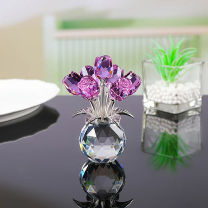 💐Crystal Colorful Rose Flower Vase