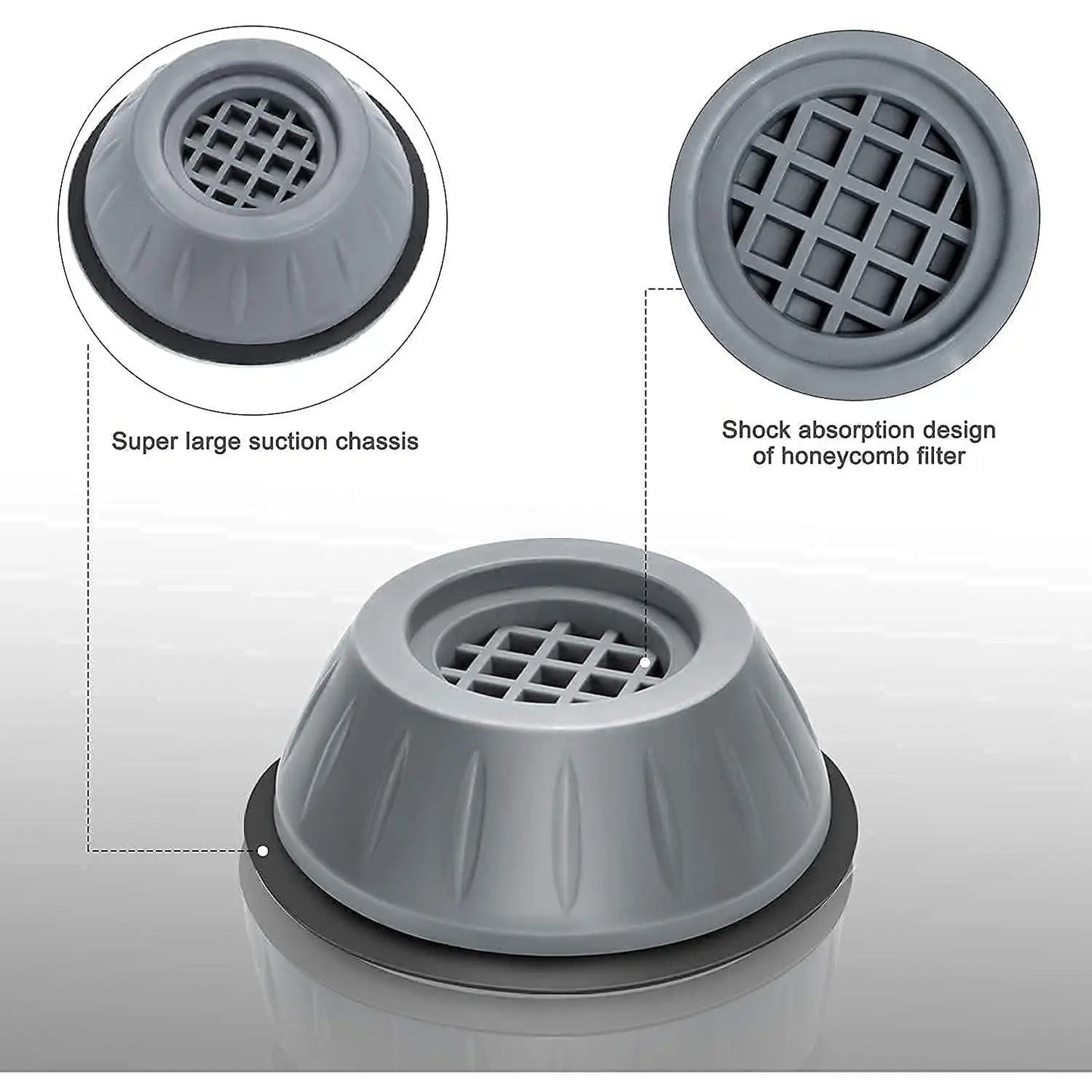 🔥50% OFF🔥4-Piece Durable Compact Shock-Absorbing Pads for Large Home Appliances (Washing Machines, Dryers, Refrigerators) - Reduces Vibrations and Noise, Prevents Movement, Refrigerator Accessories