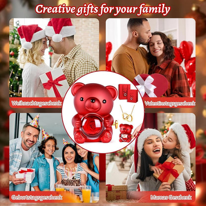 Mother's Day Hot Selling✨Cute Teddy Bear with Preserved Rose--Necklace📿+Eternal Rose🌹+Teddy Bear🧸