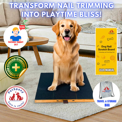 🪵 Premium Wooden Dog Nail File Toy – Scratch Board with Treat Drawer