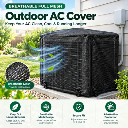 🔥 New Heavy-Duty Mesh AC Cover – All-Season Outdoor Protection