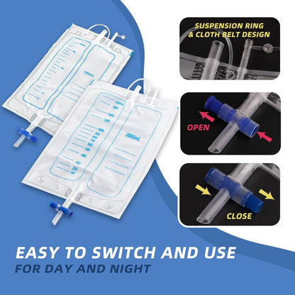 Grade portable reusable urine drainage bag